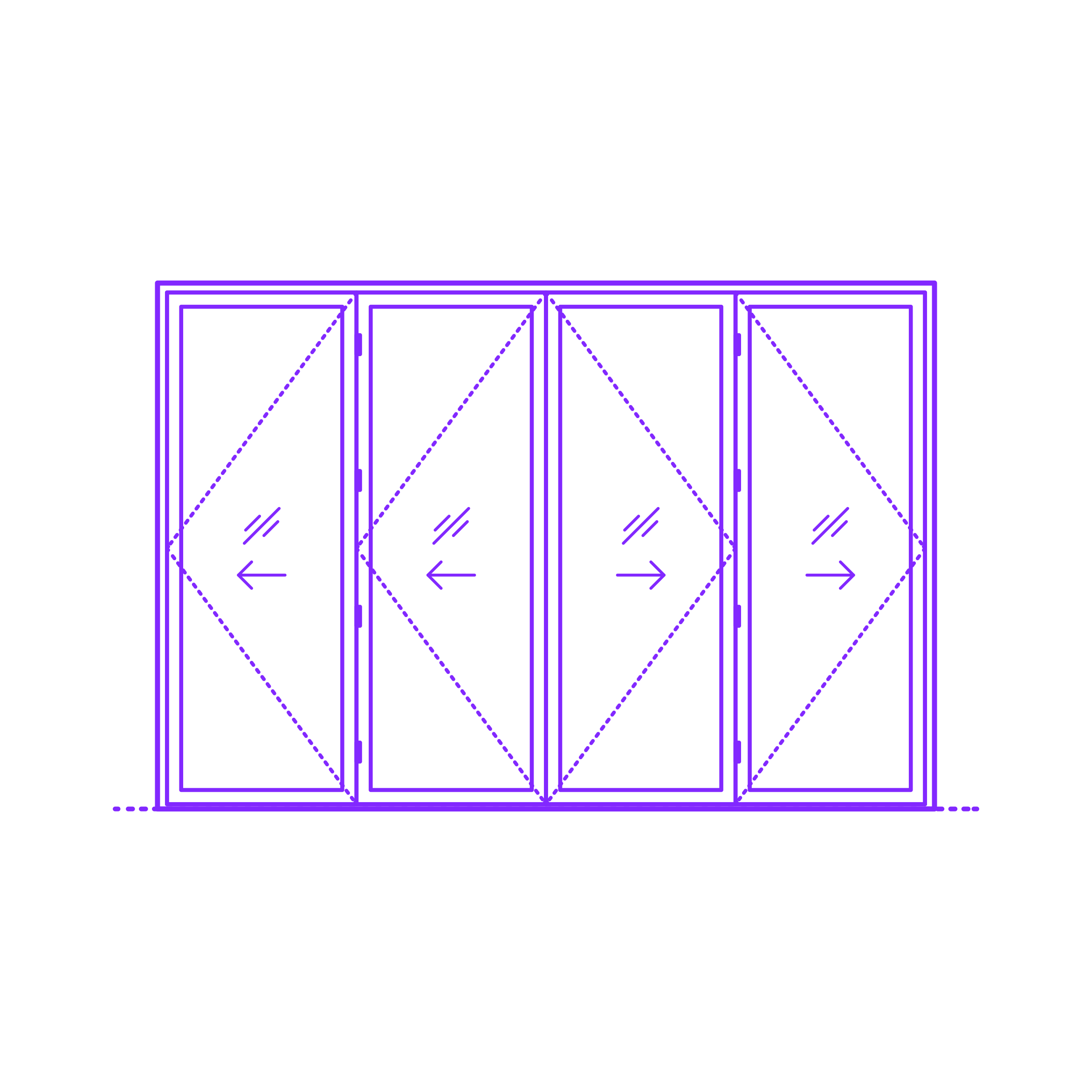 Buildings Folding Doors Bifold Exterior Door 4 Panels Split Sticker Outline Svg File Free Vectors
